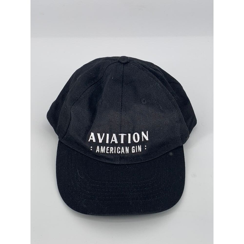 AVIATION Men's Black-White Embroidered Adjustable Hat SZ OS